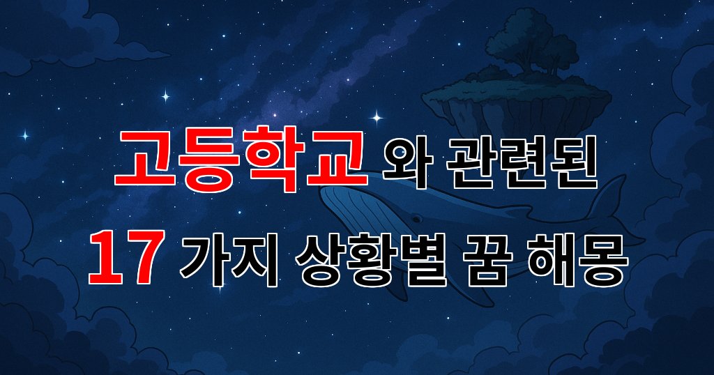 꿈해몽｜17가지분석｜고등학교 시절의 꿈, 그리움과 설렘이 공존하는 이야기 대표 이미지