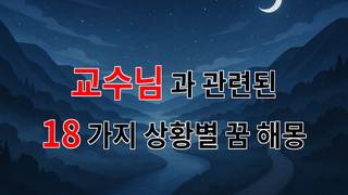꿈해몽｜교수님과의 특별한 순간들이 남긴 꿈의 조각들｜18가지분석