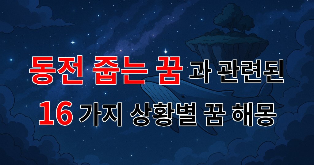 꿈해몽|동전 줍는 꿈: 작은 행복을 발견하는 순간의 꿈해몽|16가지분석 대표 이미지