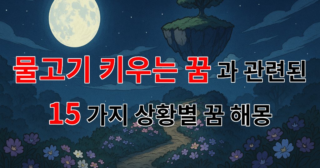 물고기 키우는 꿈, 그 속에 숨겨진 나의 감정을 찾아서 - 15가지분석 대표 이미지