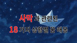 꿈해몽｜사막의 신비로운 풍경 속에서 찾은 나의 꿈, 그 의미는?｜18가지분석