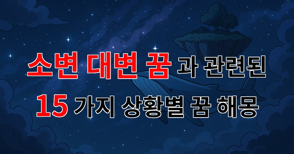 소변과 대변 꿈, 그 안에 숨겨진 나의 감정과 이야기들 - 15가지분석 대표 이미지