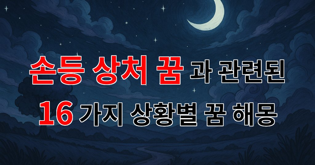 손등 상처 꿈의 의미, 그 속에 숨겨진 감정들 - 16가지분석 대표 이미지