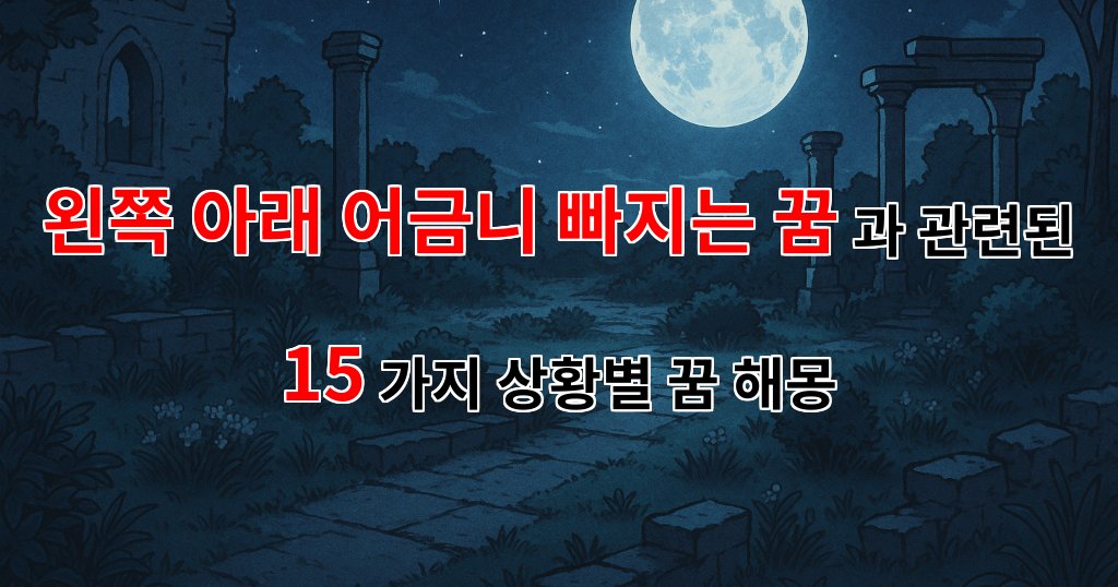 왼쪽 아래 어금니 빠지는 꿈: 당신의 마음속 깊은 곳을 들여다보는 꿈해몽 - 15가지분석 대표 이미지