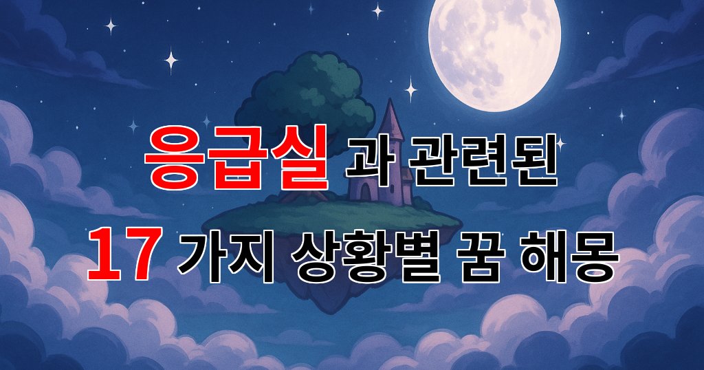 응급실, 그곳에서 만나는 생명의 소중함과 꿈의 이야기 - 17가지분석 대표 이미지
