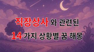 꿈해몽｜직장상사와의 갈등, 꿈에서 풀어내다｜14가지분석