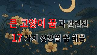 꿈해몽｜큰 고양이 꿈, 당신의 마음 속 깊은 곳을 들여다보는 꿈해몽｜17가지분석