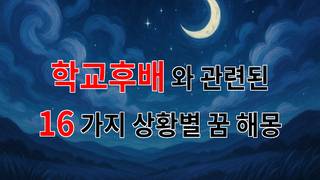 꿈해몽｜학교후배와의 추억, 그리움이 담긴 꿈의 해몽｜16가지분석