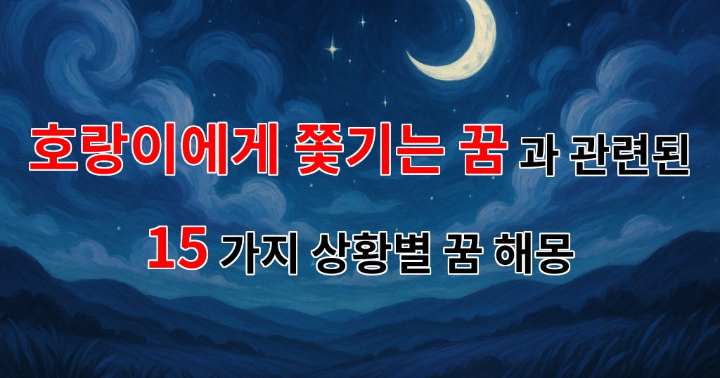 호랑이에게 쫓기는 꿈, 그 속에 숨겨진 나의 두려움과 갈망 - 15가지분석 대표 이미지