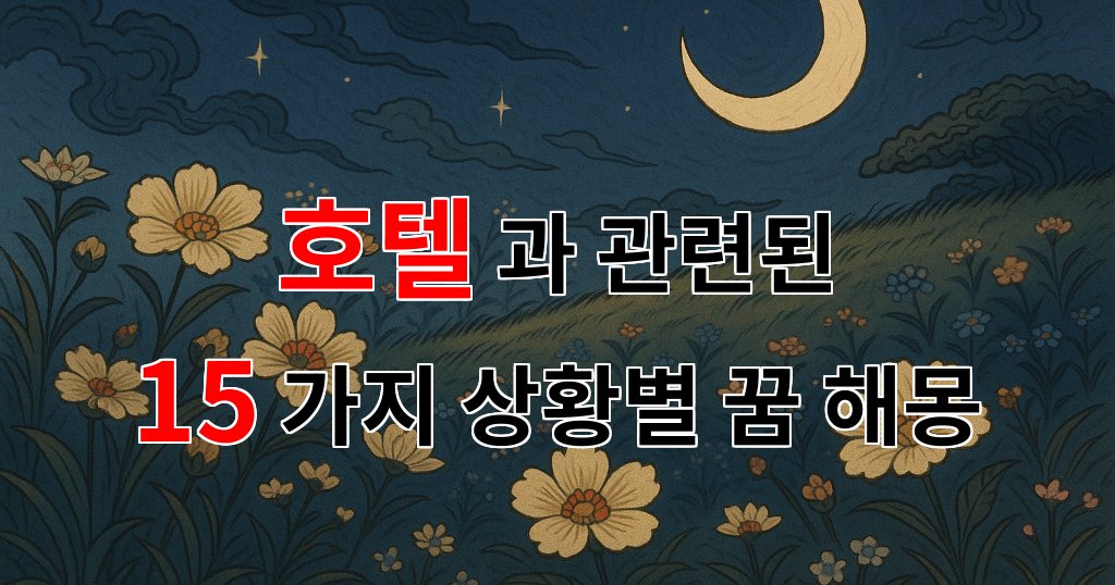 꿈해몽｜호텔에서의 꿈, 그 속에 숨겨진 나의 마음을 들여다보는 시간｜15가지분석 대표 이미지